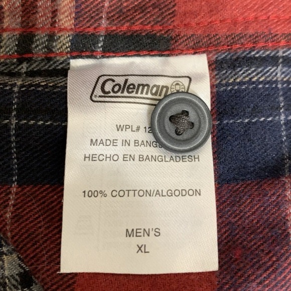 Mens XL Grunge Shirt Red Plaid Flannel Long Sleeve Button-Front 100% Cotton - Picture 4 of 11